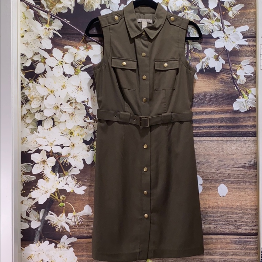BANANA REPUBLIC Olive Sleeveless Dress